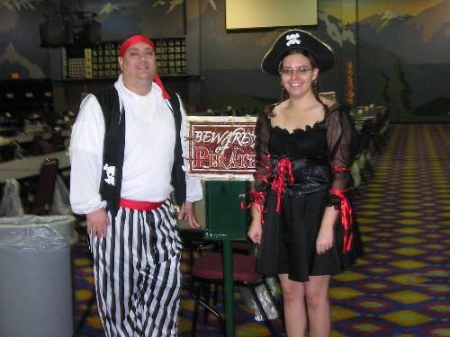 My Husband Jason & I  - It was pirate day at the Casino for bingo....so we did it all out!!  October 29th, 2006