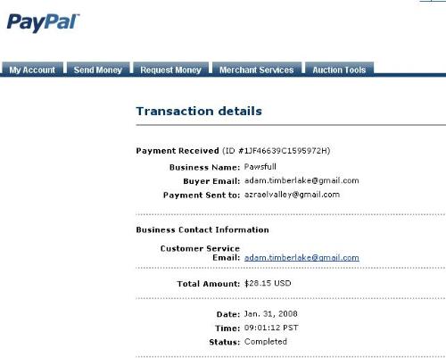 PayPal - paying by PayPal