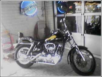 73 Ironhead at O'Briens - Parked it inside the patio as it was pissing down rain all day.