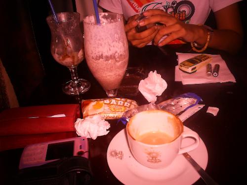 kape - kape is the filipino word for coffee, in here i just finished my cup of coffee at my favorite coffee shop..mocha blends :)