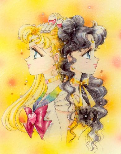 Sailor Moon and Luna - Sailormoon and Luna in human form