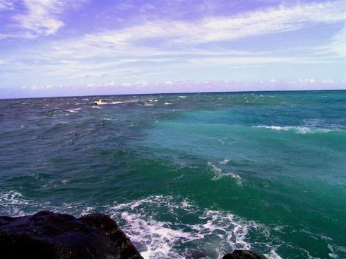 Jupiter Inlet Pollution spill - EarthRehab shot this photo at the end of the Jupiter Inlet during a spill of pollution to the Gulfstream Atlantic.