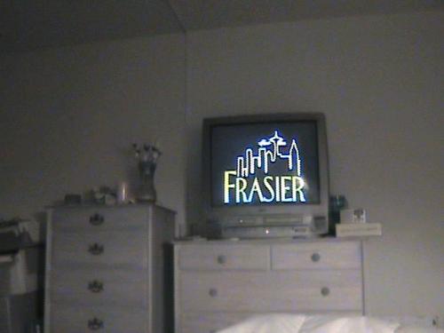 Our Television - I managed to capture this shot on a video I was shooting (I was actually making a video of the cat, but when Frasier was about to come on I thought I'd capture a screenshot for MyLot).