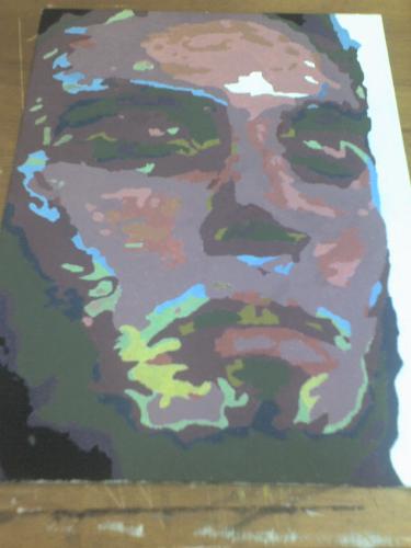 canvas self portrait - this is a canvas self portait i made @ collage!
