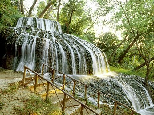 waterfall - rolling warefall,monasterio de piedra,zaragoza province,spain