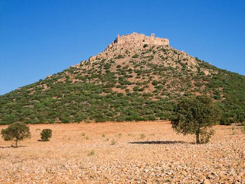 ruins - ruins of castle monastery of Calatrava la Neuva,La Mancha,spain