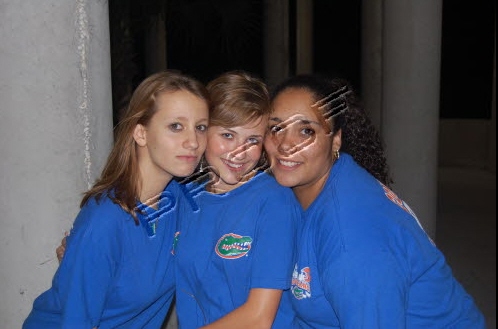 At Gator game - My daughter and her friends at the Ben Hill Griffin Stadium