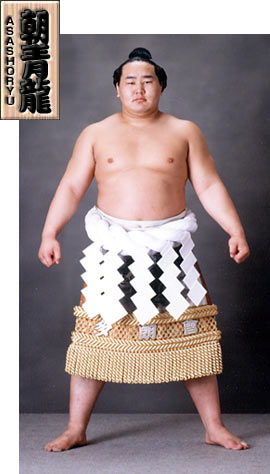 Yokozuna 68: Asashoryu - 	 after January 2008 Asashoryu Heya 	: 	Takasago Name 	: 	Dolgorsuren Dagvadorj Ring Name History 	: 	Asashoryu Date of Birth 	: 	September 27, 1980 Place of Birth 	: 	Mongolia Height 	: 	185.0cm Weight 	: 	147.0kg Career Record 	: 	552-139-47 Makuuchi Division Career Record 	: 	479-119-47 Makuuchi Division Championships 	: 	21 Makushita Division Championships 	: 	1 Sandanme Division Championships 	: 	1 Jonidan Division Championships 	: 	1 Outstanding Performance Award 	: 	3 Fighting Spirit Prize 	: 	3 Kinboshi 	: 	1 Favorite Grip/Techniques 	: 	migi-yotsu/yori, tsuppari