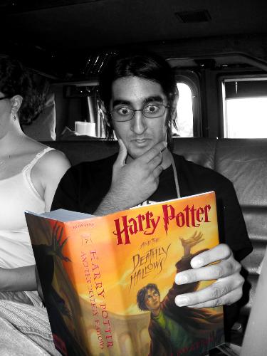 Harry Potter And The Deathly Hallows - A friend of mine enjoying the final Harry Potter novel