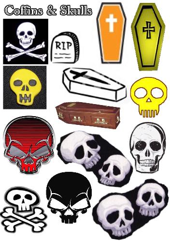 Skulls & coffins - These are images of skulls and coffins I've compiled.