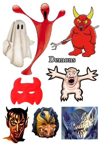 Demons - Various graphics of demons and ghosts.