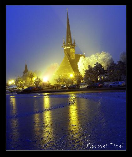 church at night - a photo of a church in my town, seen at night