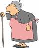 One Step At A Time - Old lady with walking stick... one step at a time. One Step At A Time - Old lady with walking stick... one step at a time.