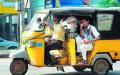 A share auto with passengers - share autos in cities