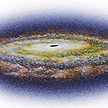 outer space -  This picture is a depiction of a black hole in outer space.