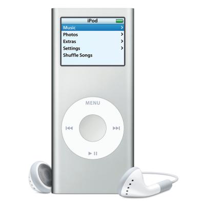 iPod Nano - A silver iPod nano (like mine is).
