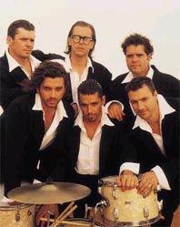 inxs - INXS posing with drums and symbols in color