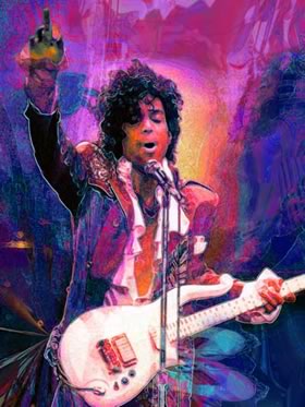 Prince  - Prince from purple rain all colored out and bright