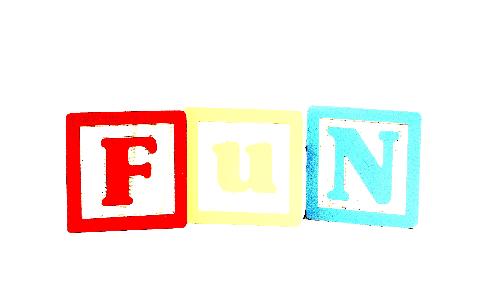 fun - The word Fun spelled out with block letters on a white background