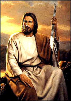 Jesus has a gun so dont mess with him - Jesus loves his rifle
