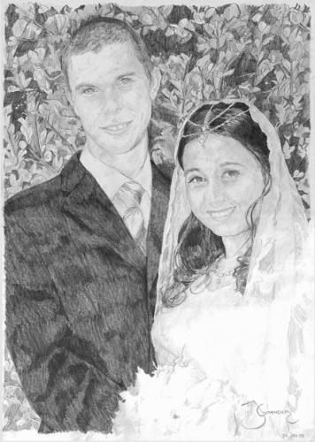 Nayeela and Leslie - Portrait sketched for our first wedding anniversary. The picture was taken on the 10th of Feb 2007.