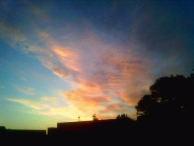 Sunrise Over Campus - As I was walking home one morning, after having stayed at a friends house talking until way too late, I looked up and saw the most beautiful sunrise. I didn't think I'd be able to catch it well with my camera phone, but I tried anyway. Turned out I was wrong.
