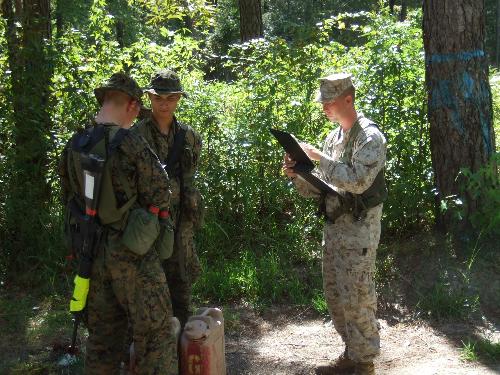 Land Nav - Checking students answers on the Land Navigation course.