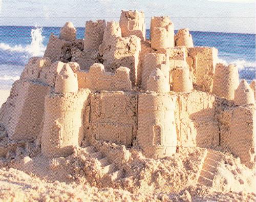 Send - Building with send on the beach.