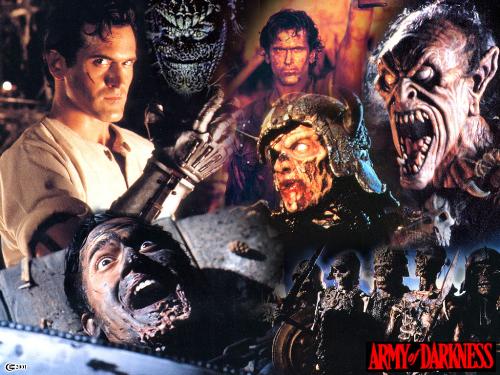 Army of Darkness - A collection of images from Sam Raimi's third movie in the 'Evil Dead' trilogy, 'Army of Darkness'. Good for a desktop wallpaper :)