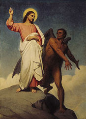 Temptation Of Christ - According to Matthews, Jesus Christ was tempted by Satan three times, 1. to worship the devil in return for all the kingdoms of the world. 2. to make bread out of stones in order to releive his own hunger. 3, to free himself from the pinnacle by jumping and relying on his angels to break his fall