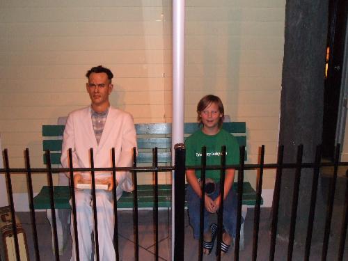 nick with forrest gump  - My son with a wax figure of Forrest Gump on a recent visit to Canada. 