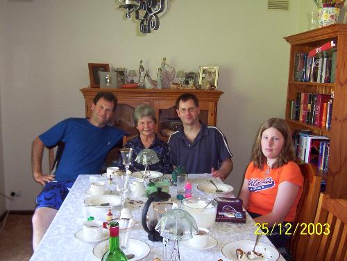 My brother, Martin, my mum and my daughter - Christmas in Ballarat 2006