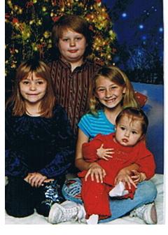 My beautiful grandchildren - Jason age 9, Gabrielle age 7, Savannah age 6 and Alexis 1 at Christmas 2008
