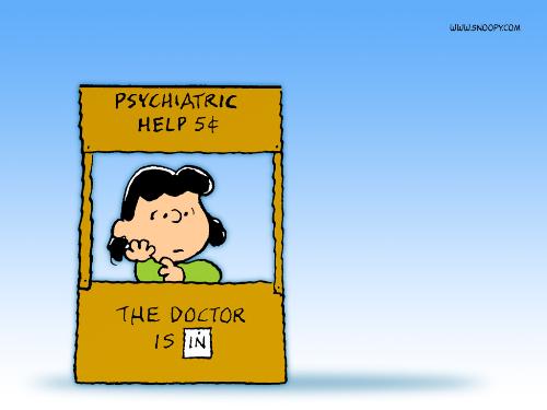 trauma help for nickname inflictions - Perhaps Lucy gives psychiatric help to those suffering from nickname envy?