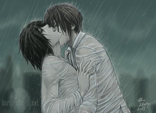 oh no... light and L - yyyeeecccckkk.. wtf?  i just got it from deviant art i hate it... errr they are not gays! but the shot is so sexy..