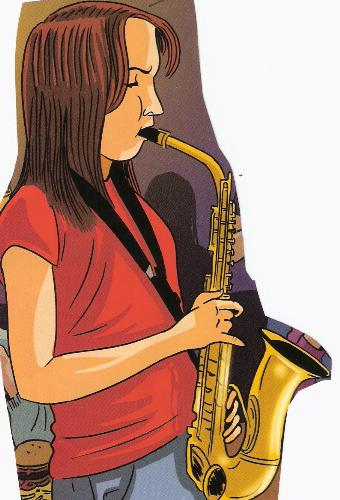 Women with clarinet - Paint of women with clarinat.