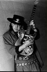 Stevie Ray Vaughan - Stevie Ray Vaughan with the guitar he called number 1