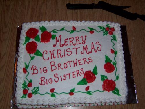 Helping Big Brothers/Big Sisters Organization (BBB - My husband I were involved with BBBS and have mentored two sets of children. This photo was taken at a Christmas function for all the 'bigs' and 'littles' in our area. This is a great organization and I would highly recommend mentoring a child...they need us. You know...it takes a village to raise a child.
