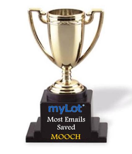 myLot Trophy - Award given to Mooch for the most myLot emails saved.