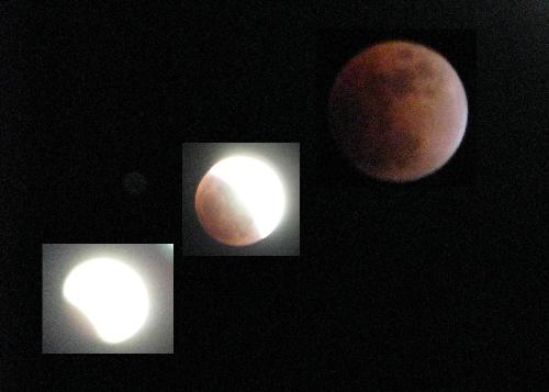 Lunar Eclipe Sequence - Photos taken with a Canon Powershot S5 on a tripod. Merged using Photoshop Elements 6. Lunar Eclipe Sequence - Photos taken with a Canon Powershot S5 on a tripod. Merged using Photoshop Elements 6.