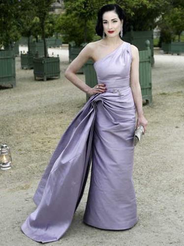 Dita Von Teese - Dita Von Teese wearing a James Brown gown in lilac. Dita Von Teese - Dita Von Teese wearing a James Brown gown in lilac.