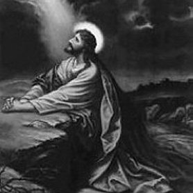 Jesus Prays - Classic photo depicting Jesus Praying has be cut down and turned black and white. An origianl print of this painting hangs in my bedroom as a reminder to me to pray.
