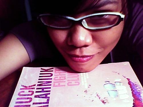 You`re my schizophrenic hallucination, baby. - I was having a hang-over when this was taken and because Fight Club by Chuck Palahniuk is one of my favorite books, I decided to pretend I was okay when I took this.