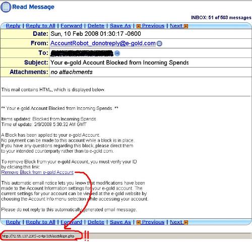 E-Gold Spoof Mail! - Just in case you cannot see this, you can click on this link http://bp3.blogger.com/_fW_gY8PQAW0/R8S89k0HLDI/AAAAAAAAADw/OjgTz3NUtYw/s400/E-Gold_Fake_20080210.JPG to see the mail.