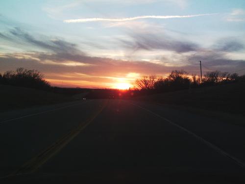 February Sunset in Oklahoma - I took this picture while driving home after work along Highway 51 between Tulsa and Stillwater.