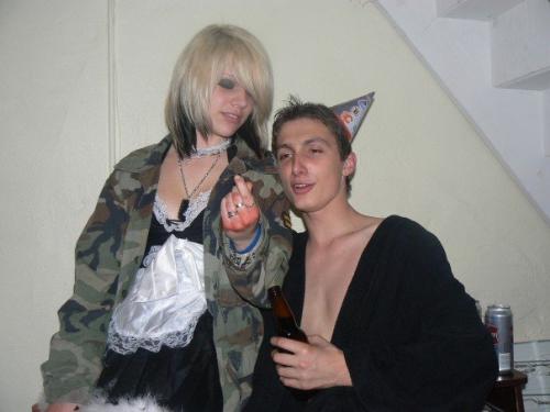 halloween - me on halloween im a maid im with a boy named Hungry boyee were partying, drinking beers it was a good night ;)