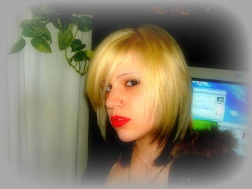 moi - just got my hair cut dyed my own hair  black and blonde hair photo has been edited