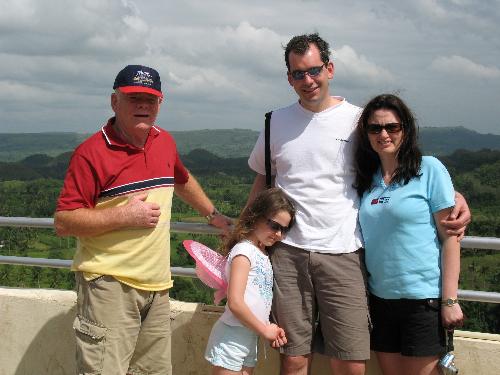 with son on holiday - holiday photo at chocolate hills,Bohol