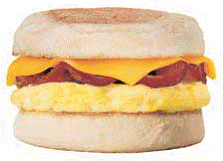 Shmuffin Baby... - The "Shmuffin" is an M-T-O (Made-To-Order) menu item from the popular gas station/convenience store Sheetz in Southwestern Pennsylvania. A Shmiffin is basically an English Muffin with eggs, cheese, bacon or sausage, and anything else you might like. I like mine with pickles :)