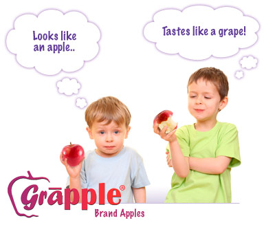 Grapples - Tastes like a grape but looks like an apple. Grapples - Tastes like a grape but looks like an apple.